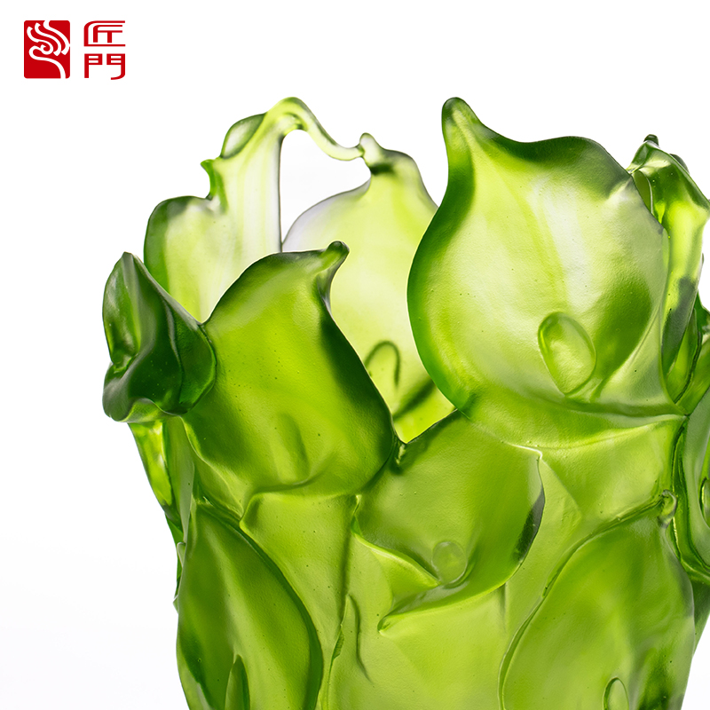 Vása Gloine Múnlaithe Céir le haghaidh Socruithe Bláthanna Seomra Maireachtála Gloine Crystal Sealbhóir Bláthanna Caomhnaithe Ealaíne Baile Tábla itheacháin Ornáid Maisiúil Calla Lily Vása