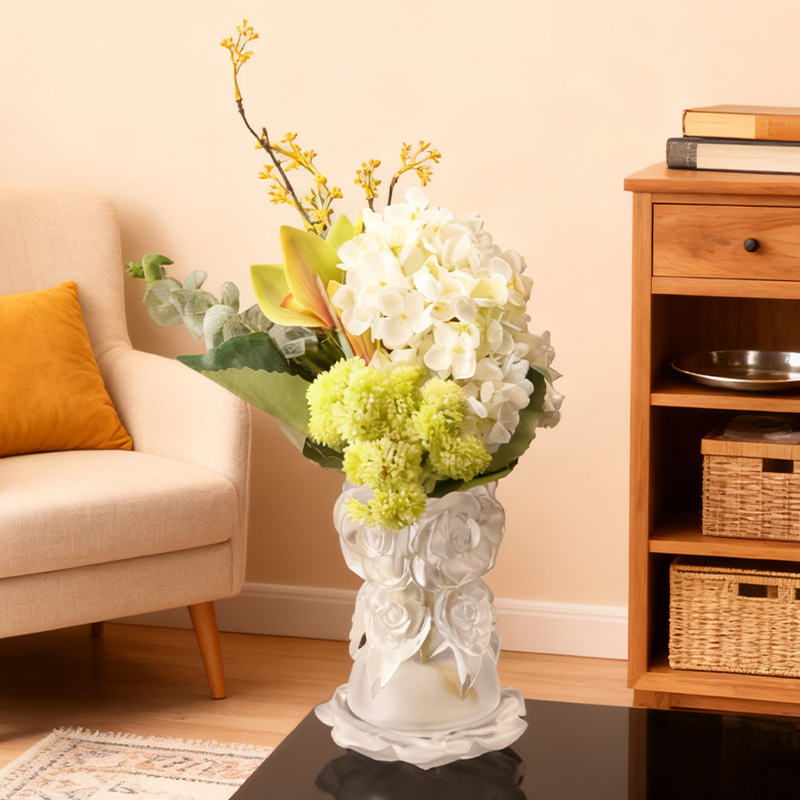 Próiseas Réitigh Céir Chaillte Maisiúchán Baile Gloine Vása Gloine Criostail “Rose Vása”