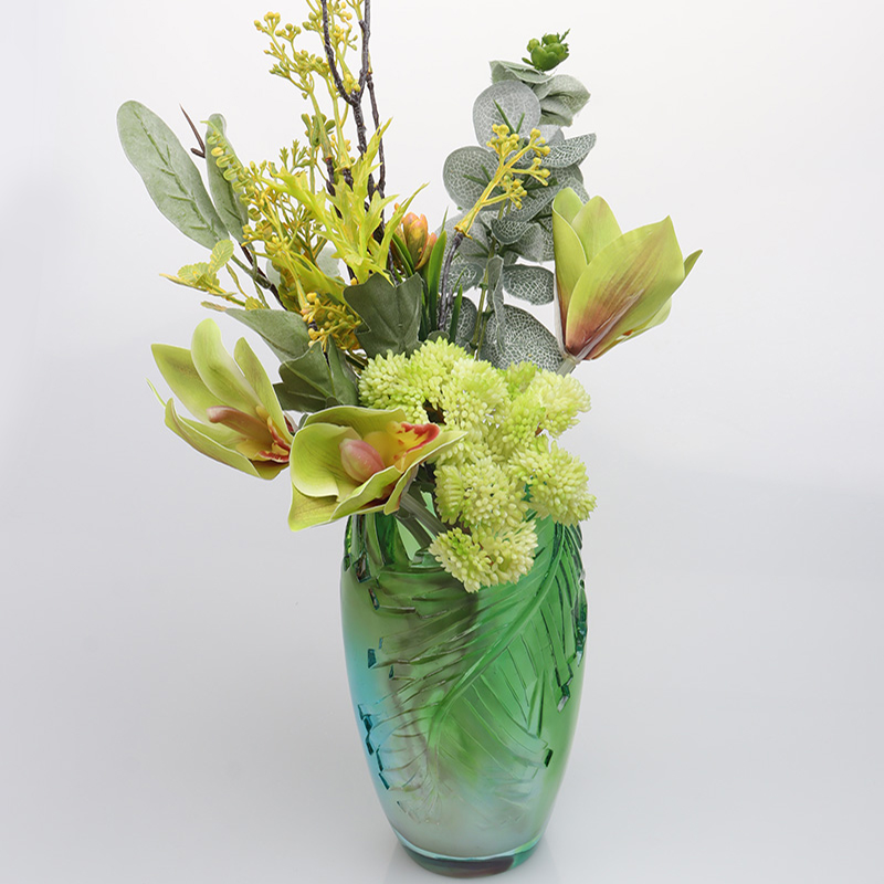 Vása Gloine Seomra Maireachtála Socrú Bláthach Vása Ealaíne Criostail Baile Maisiúchán Tábla Bia Ornáide “Harmony”