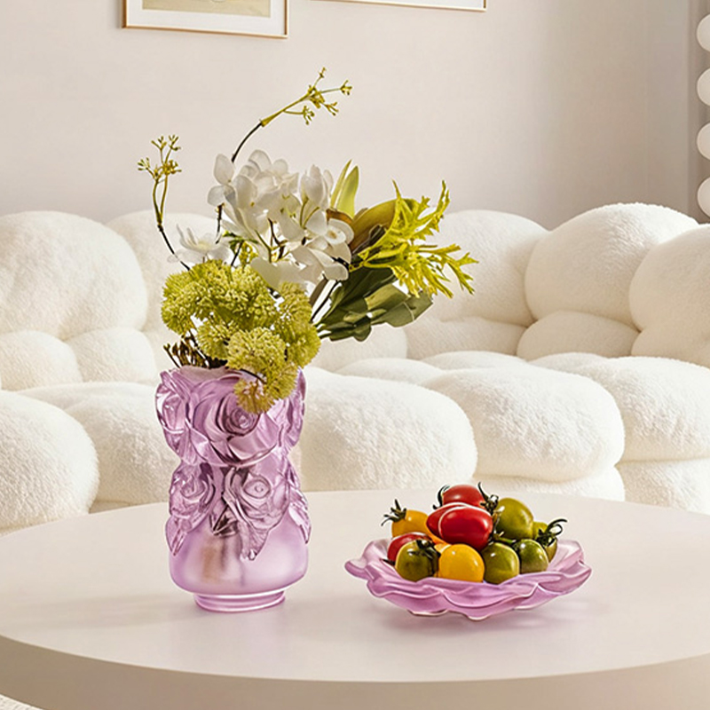 Próiseas Réitigh Céir Chaillte Maisiúchán Baile Gloine Vása Gloine Criostail “Rose Vása”