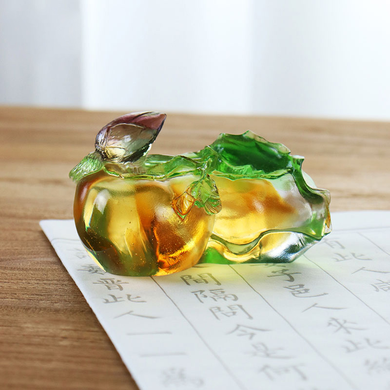 Ornáidí Dealbhóireachta Gloine Crystal Daite Persimmon-chruthach