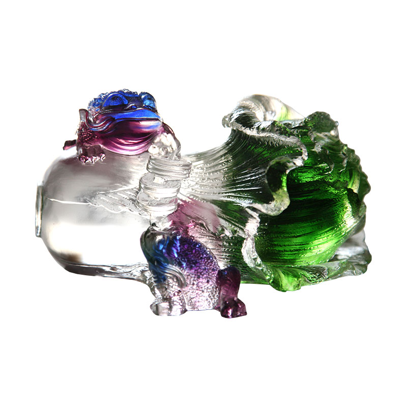 Ornáidí Dealbhóireachta Buafaí Órga Crystal Glass