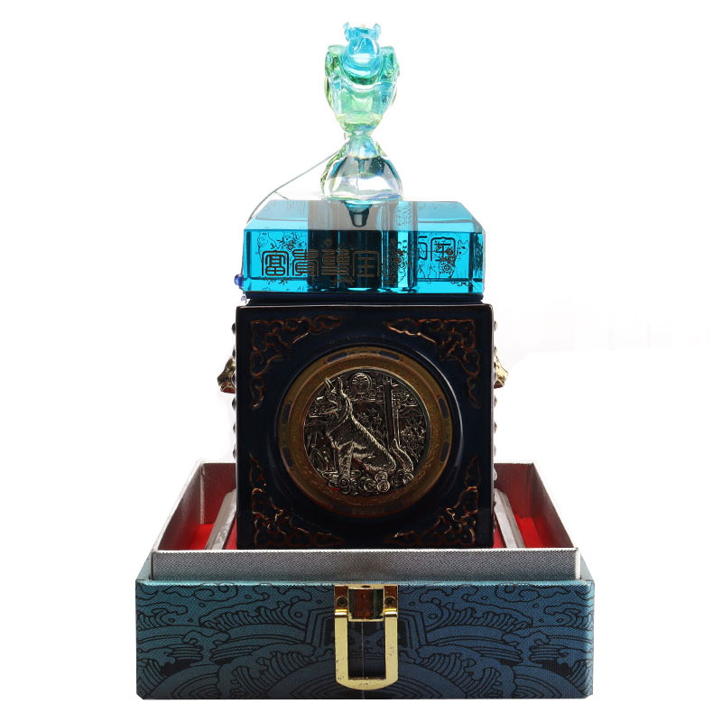 Ornáidí maisiúla caipín buidéal fianna gorm uirlisí buidéal fíona gloine