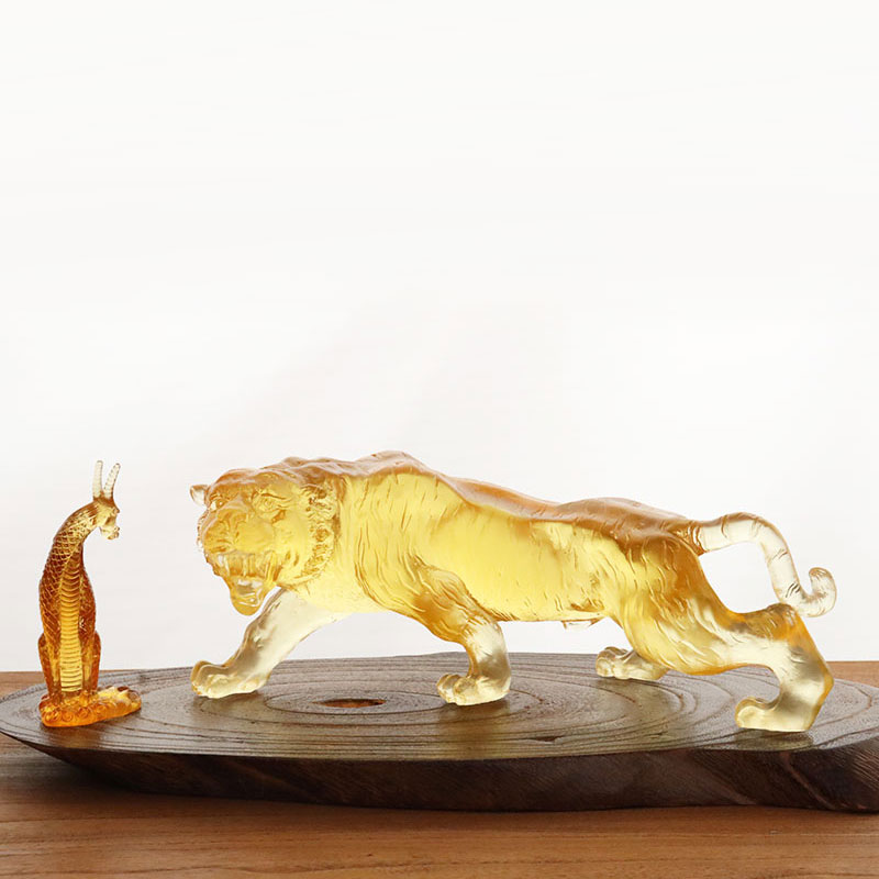 Ornáidí tíogair glaze daite órga