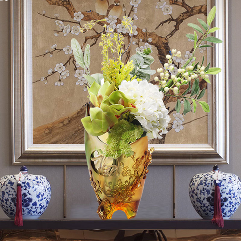 Maisiúcháin Baile Blossom pluma Dearadh Snoite Ómra Vása Gloine