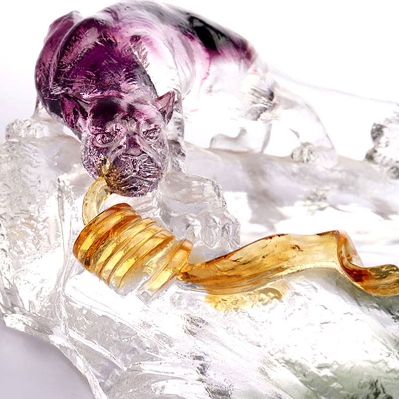 Tráidire Torthaí Oval Gloine Maisiúil Ealaíne