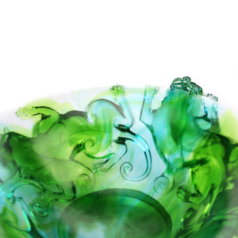 Pláta torthaí gloine trédhearcach glas