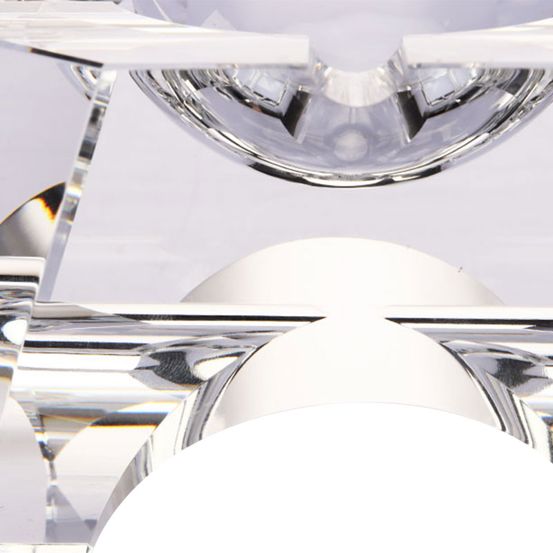 Dearadh geoiméadrach simplí luaithreadán criostail gloine trédhearcach