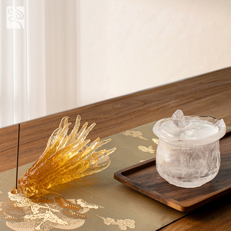 Sealbhóir incense gloine daite órga múnlaithe láimhe