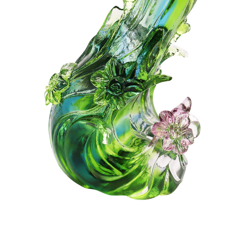 Coinnleoir cruth Lotus Crystal Glass