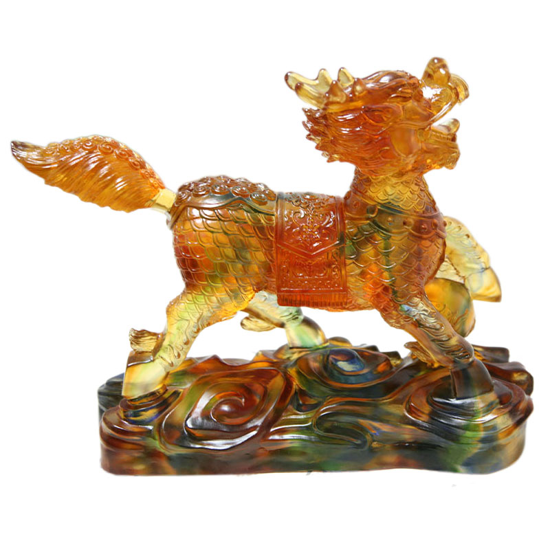 Ornáidí Figurines Kirin Crystal Gloine