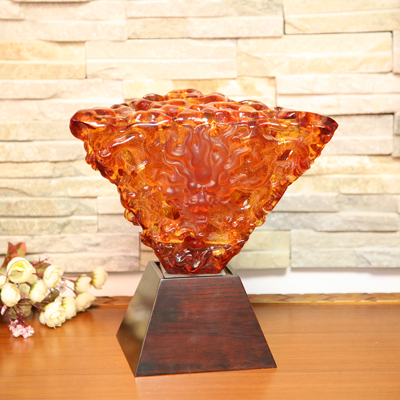 Ornáidí deasc lampa maisiúil gloine oráiste