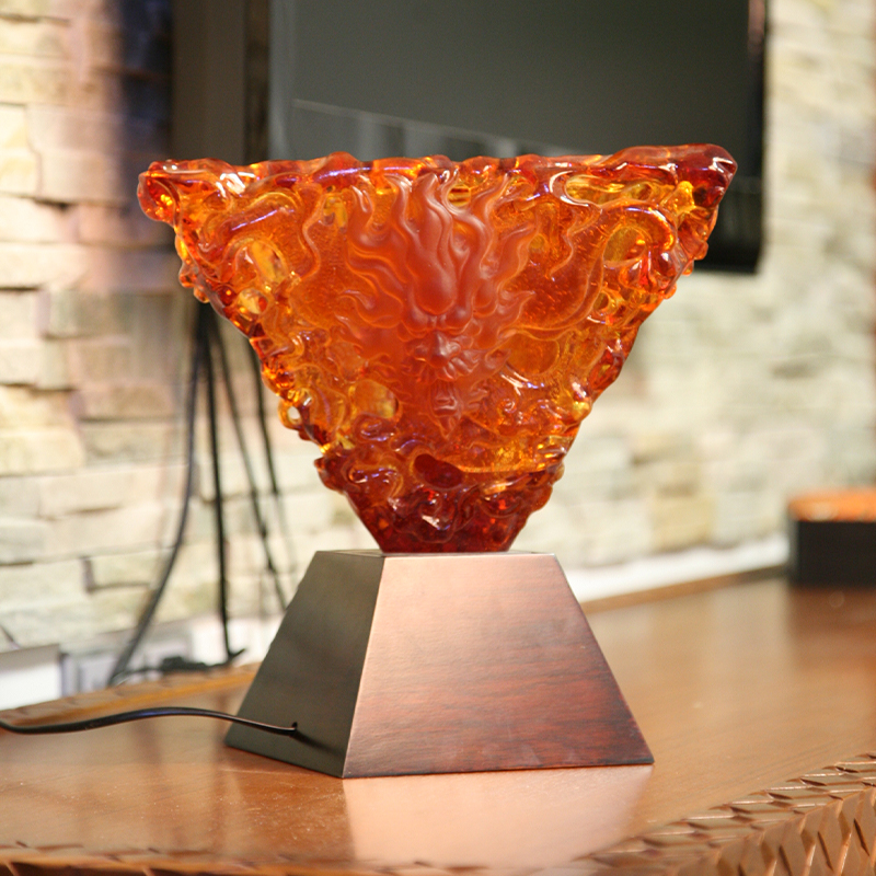 Ornáidí deasc lampa maisiúil gloine oráiste