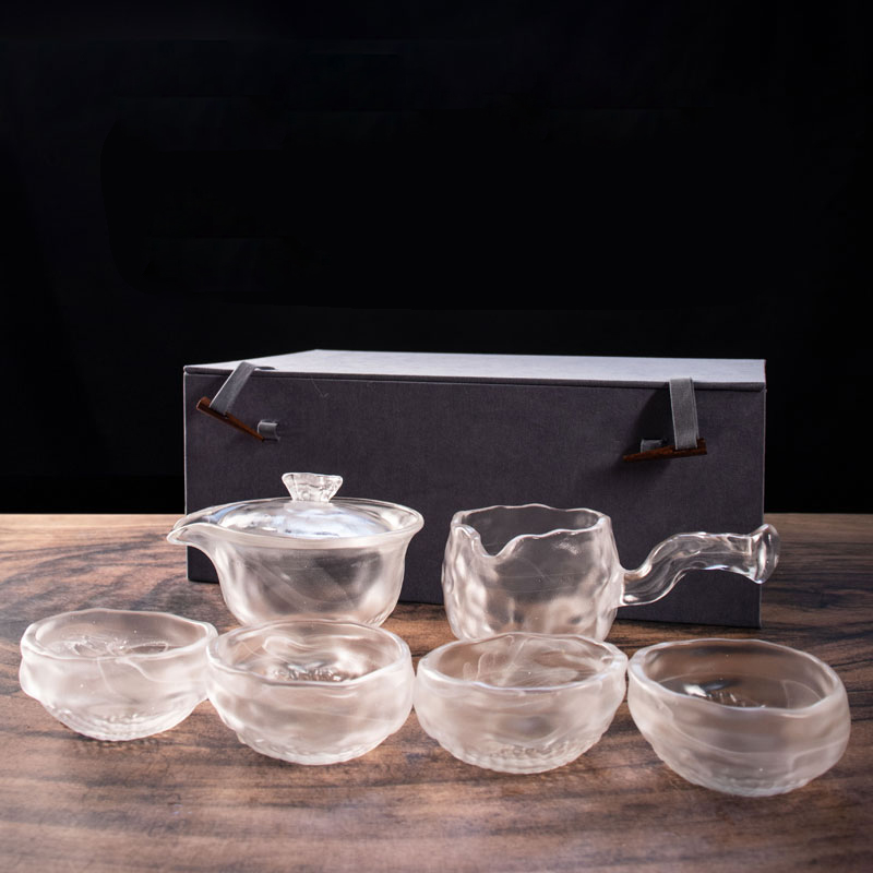 Socrú Tae Gloine Trédhearcach le Teapot, Corn Tae