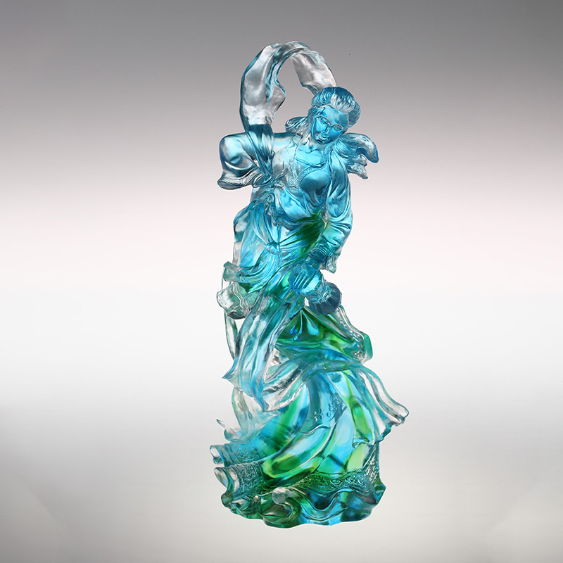 Ornáidí figiúr gloine hibiscus scamall-spéir