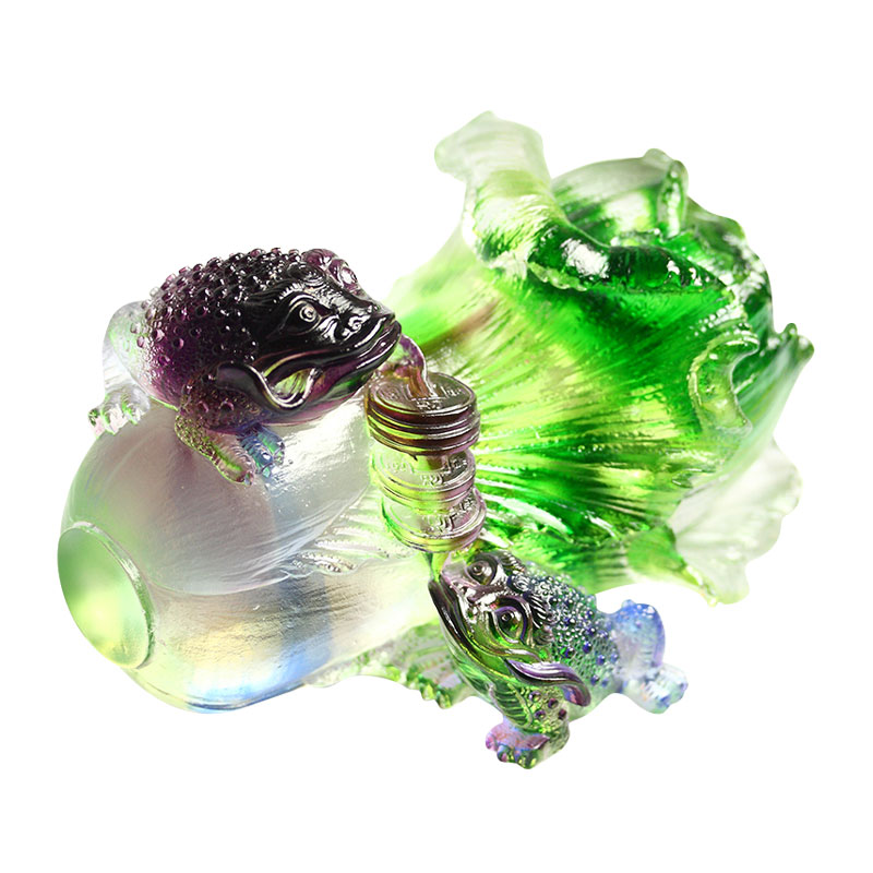 Ornáidí Dealbhóireachta Buafaí Órga Crystal Glass