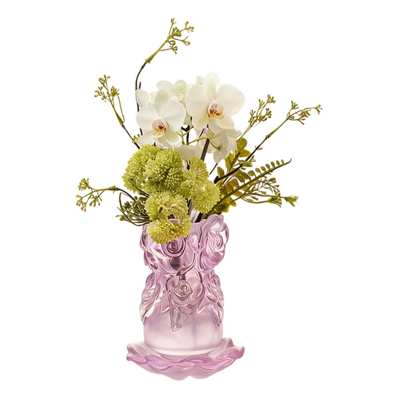 Próiseas Réitigh Céir Chaillte Maisiúchán Baile Gloine Vása Gloine Criostail “Rose Vása”